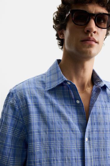 CHECK SHIRT - Blue by Zara - Image 4