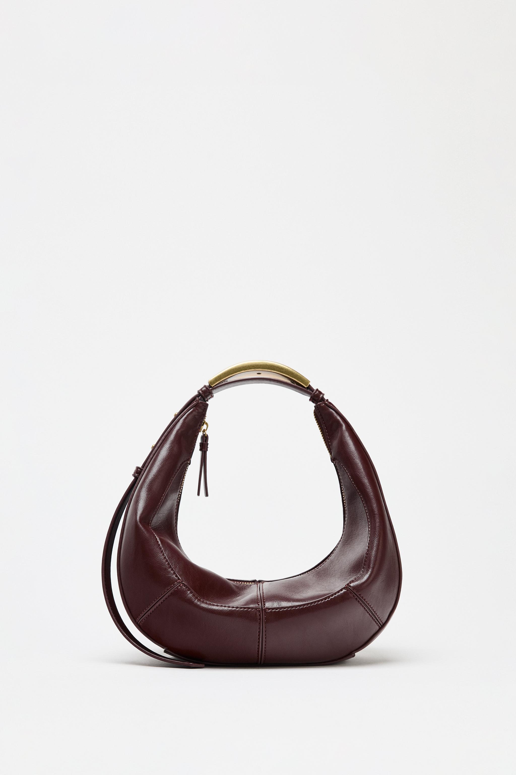 OVAL BAG WITH METAL STRAP - Brown | ZARA Australia