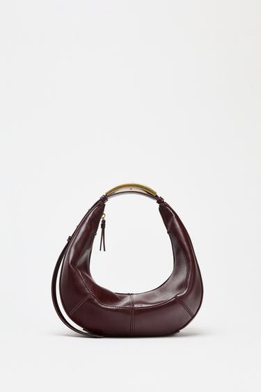BOLSA OVALADA ALÇA METÁLICA - Marrom da Zara