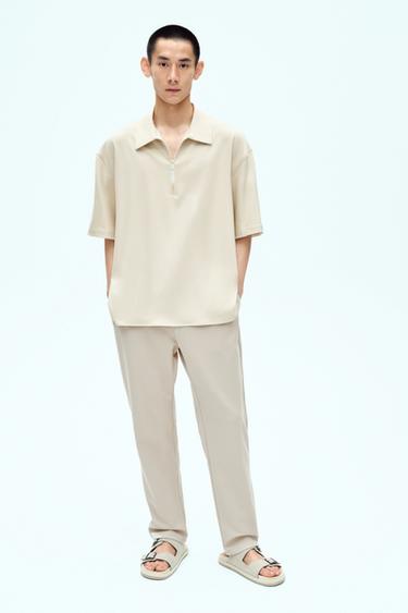 TECHNICAL ZIP-UP POLO SHIRT - Ecru by Zara