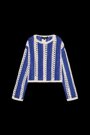 Zara CROCHET KNIT CROP SWEATER - Multicolored - Image 0