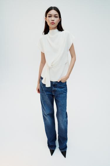 ТОП СО СБОРКАМИ — ЭКРЮ от Zara — изображение 0