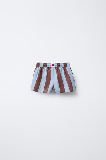 2-6 YEARS/ HÔTEL MAGIQUE © X ZARA STRIPED SWIM BERMUDA SHORTS - Blue by Zara - Image 1
