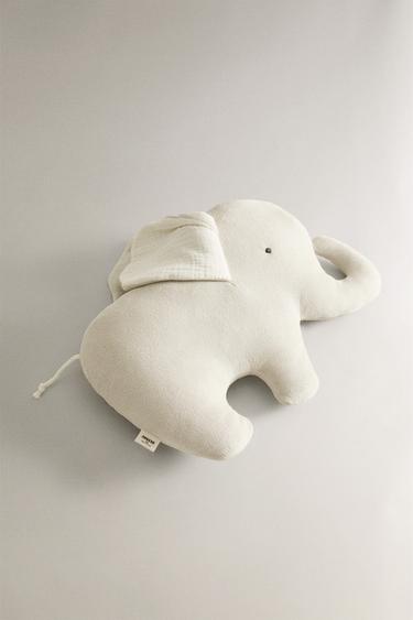 CHILDREN'S ELEPHANT CUSHION - Grey by Zara - Image 1