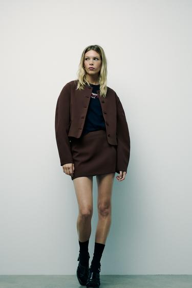 Zara BALLOON BLAZER - Brown - Image 0