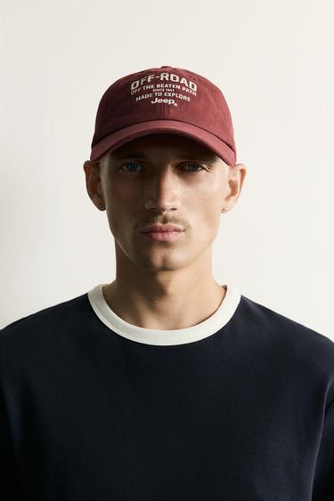 GEWASCHENE BASEBALLCAP MIT JEEP®-PRINT - Rot von Zara - Bild 0