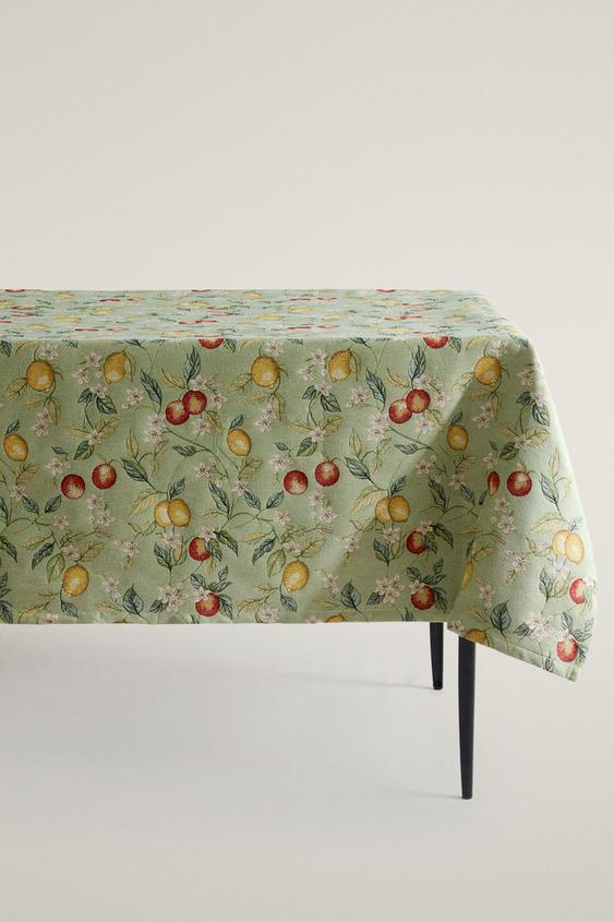 JACQUARD FRUIT TABLECLOTH - Green by Zara - Image 0