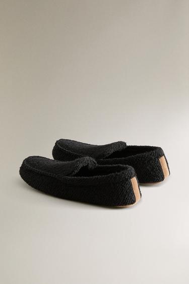 WARM LOAFERS WITH LEATHER SOLE - Khaki Green by Zara - Image 3