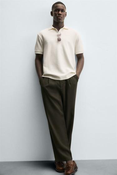 TEXTURED REGULAR FIT POLO SHIRT - Oyster-white by Zara - Image 5
