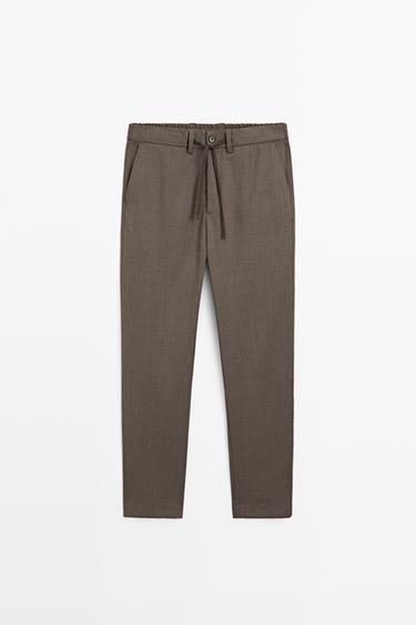 Pantalon en laine total look - Vison de Zara - Image 0