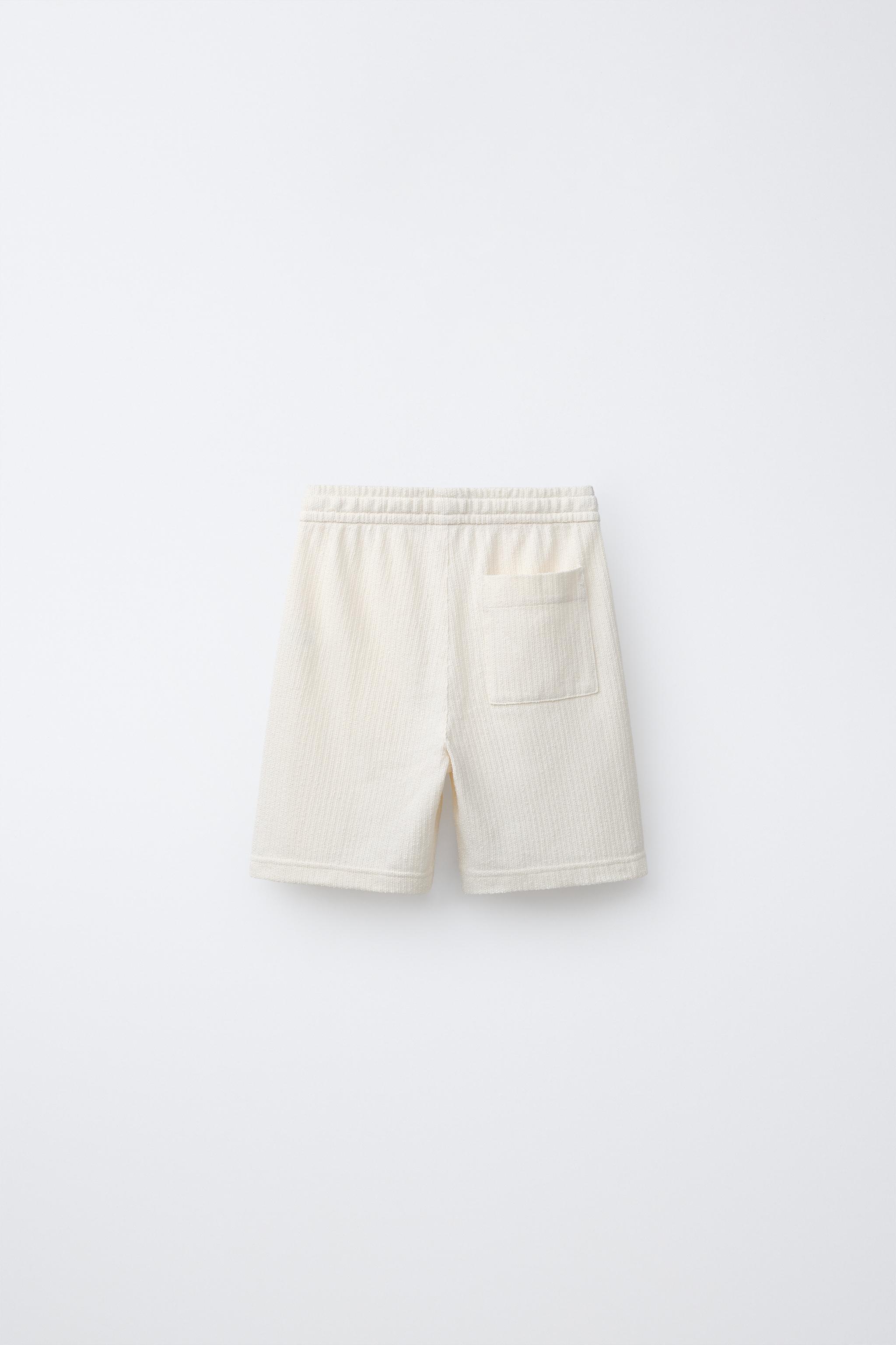TEXTURED RUSTIC SHORTS — Ecru (alternate view)