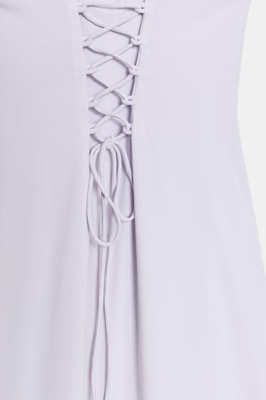 MIDI DRESS WITH LACES - Lilac by Zara - Image 6
