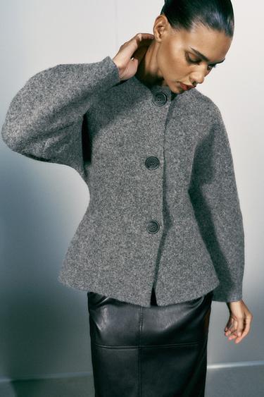 FITTED KNIT JACKET — Gray 1