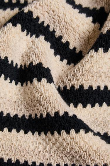 JACQUARD BADMAT MET GEOMETRISCH MOTIEF - Zwart van Zara