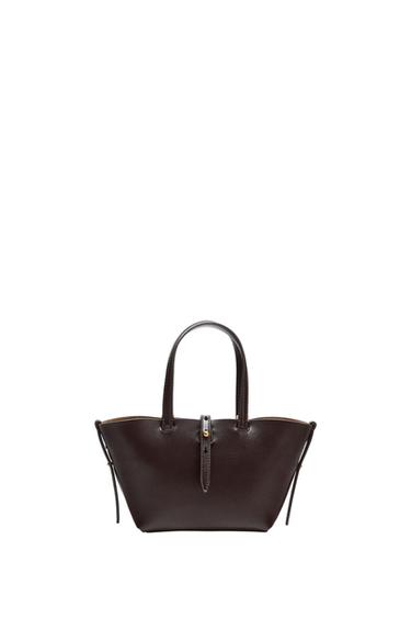 MINI BASKET TOTE BAG - Burgundy Red by Zara