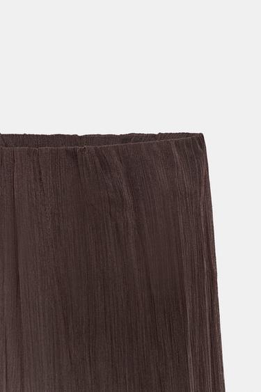 MITTELLANGER ROCK MIT VOLANTS UND SPITZE - Braun von Zara