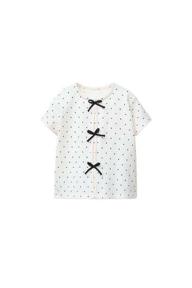RIBBED T-SHIRT WITH BOWS