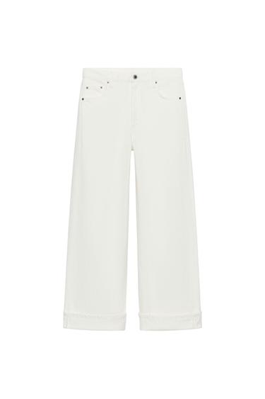 JEANS ZW COLLECTION BAGGY CẠP LỠ - Màu trắng ngà từ Zara