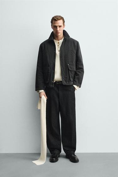 GEWASEN RELAXED FIT JACK MET ZAKKEN - Donkergrijs van Zara - Afbeelding 0