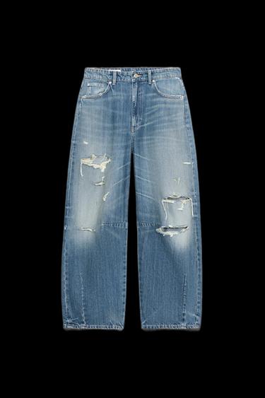 JEANS TRF BAGGY BALLOON TIRO MEDIO - Índigo de Zara