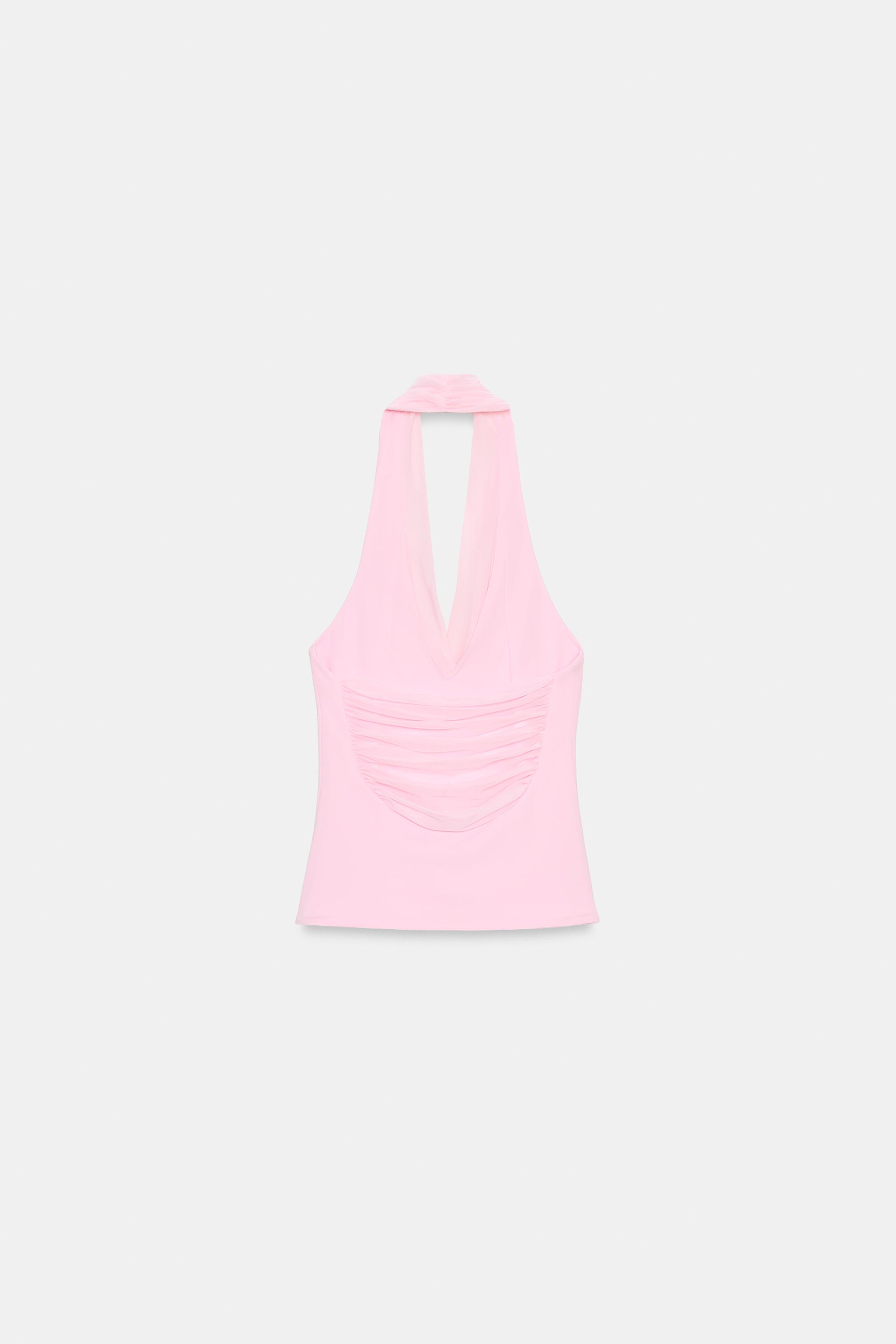 TOP HALTER BIMATIÈRE TULLE