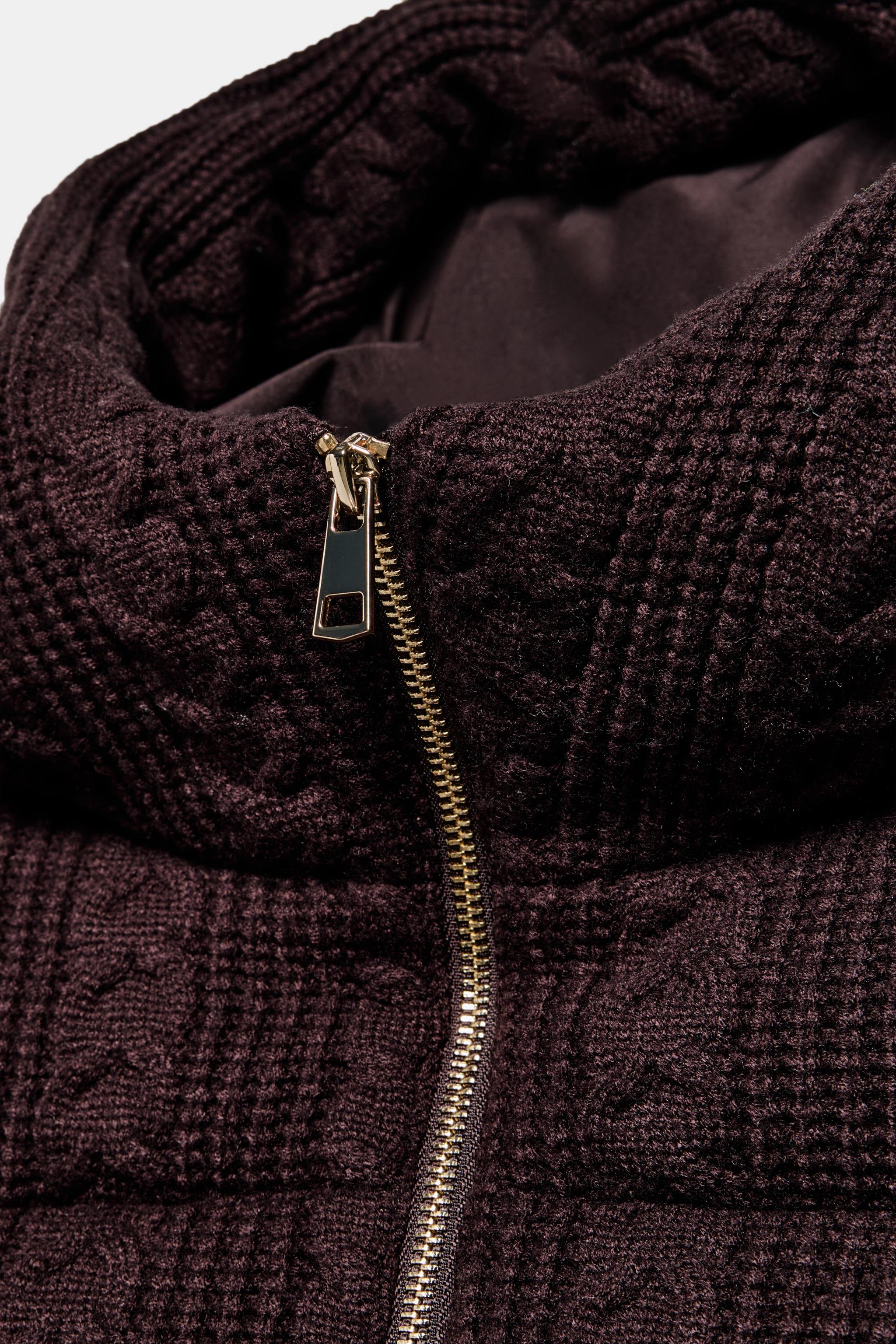 CABLE KNIT HOODED ANORAK