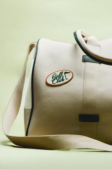 BOLSA VIAJE ALGODÓN Y PIEL - Crudo de Zara