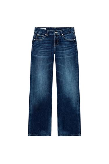 Zara TRF WIDE LEG LOW RISE JEANS - Indigo