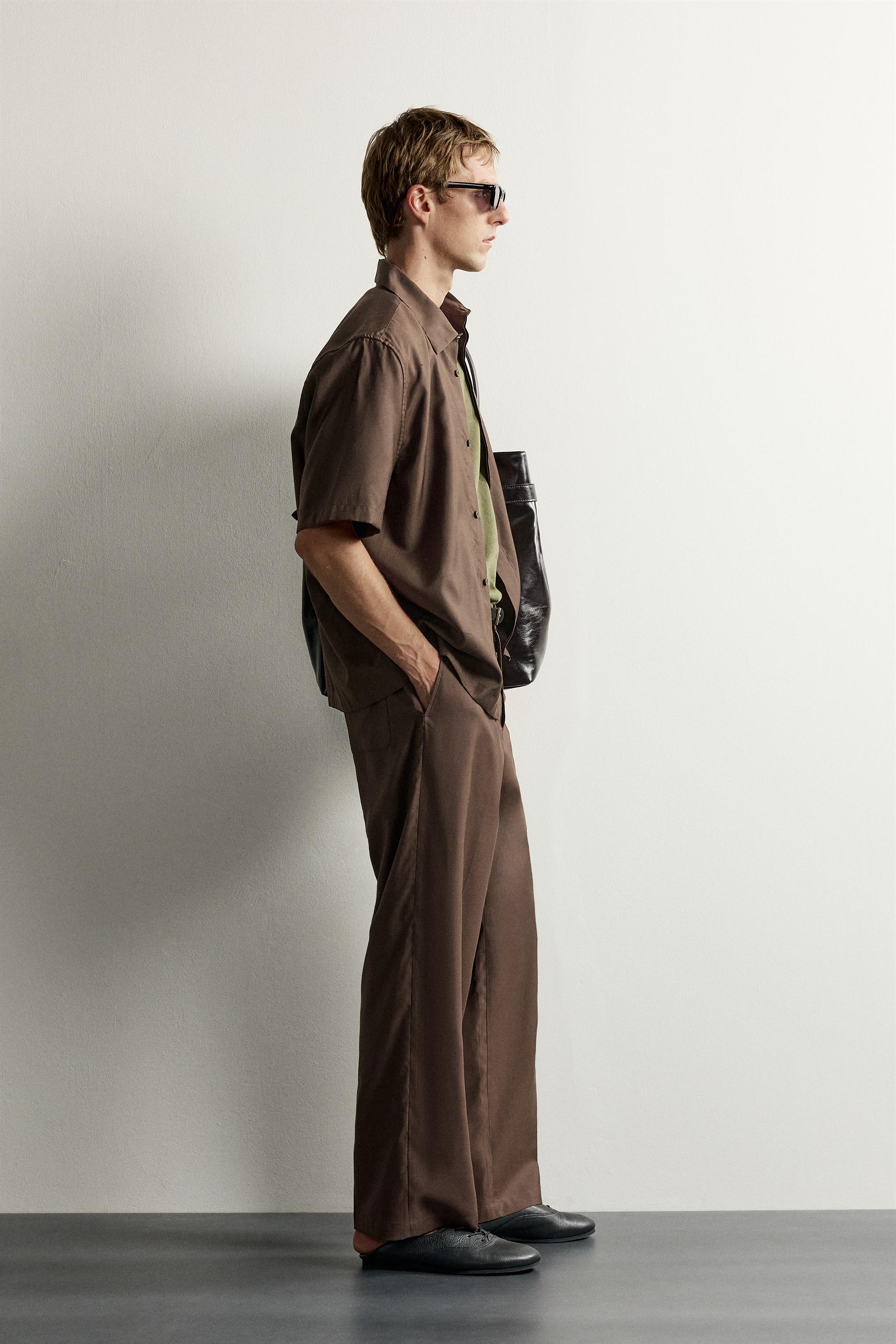 Zara DÖKÜMLÜ RELAXED FIT GÖMLEK görsel 4