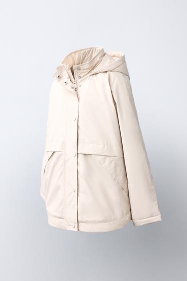 WATER-RESISTANT RUBBERISED RAINCOAT - Ecru by Zara
