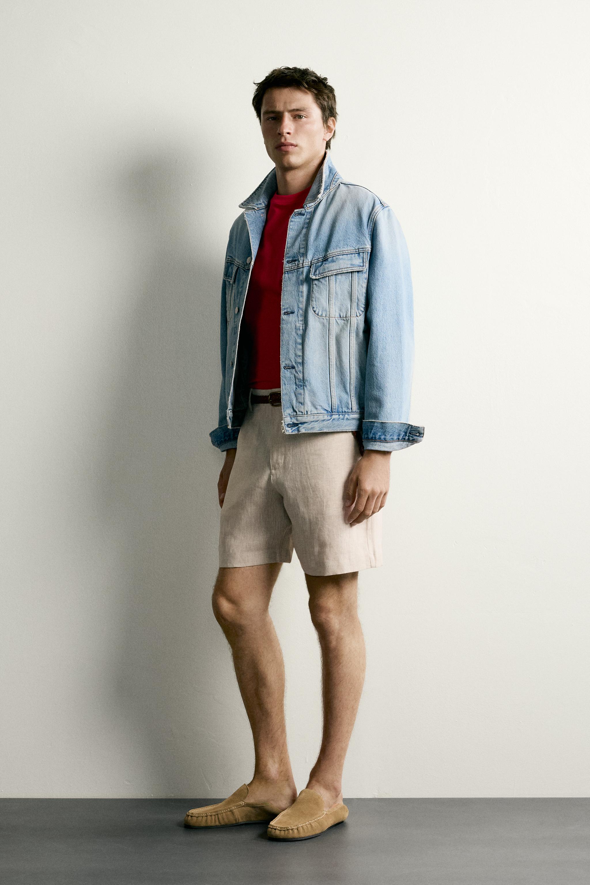 BERMUDA REGULAR FIT 100 % LIN