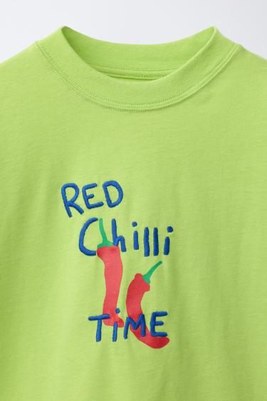 PRINTED T-SHIRT - Lime by Zara - Image 2