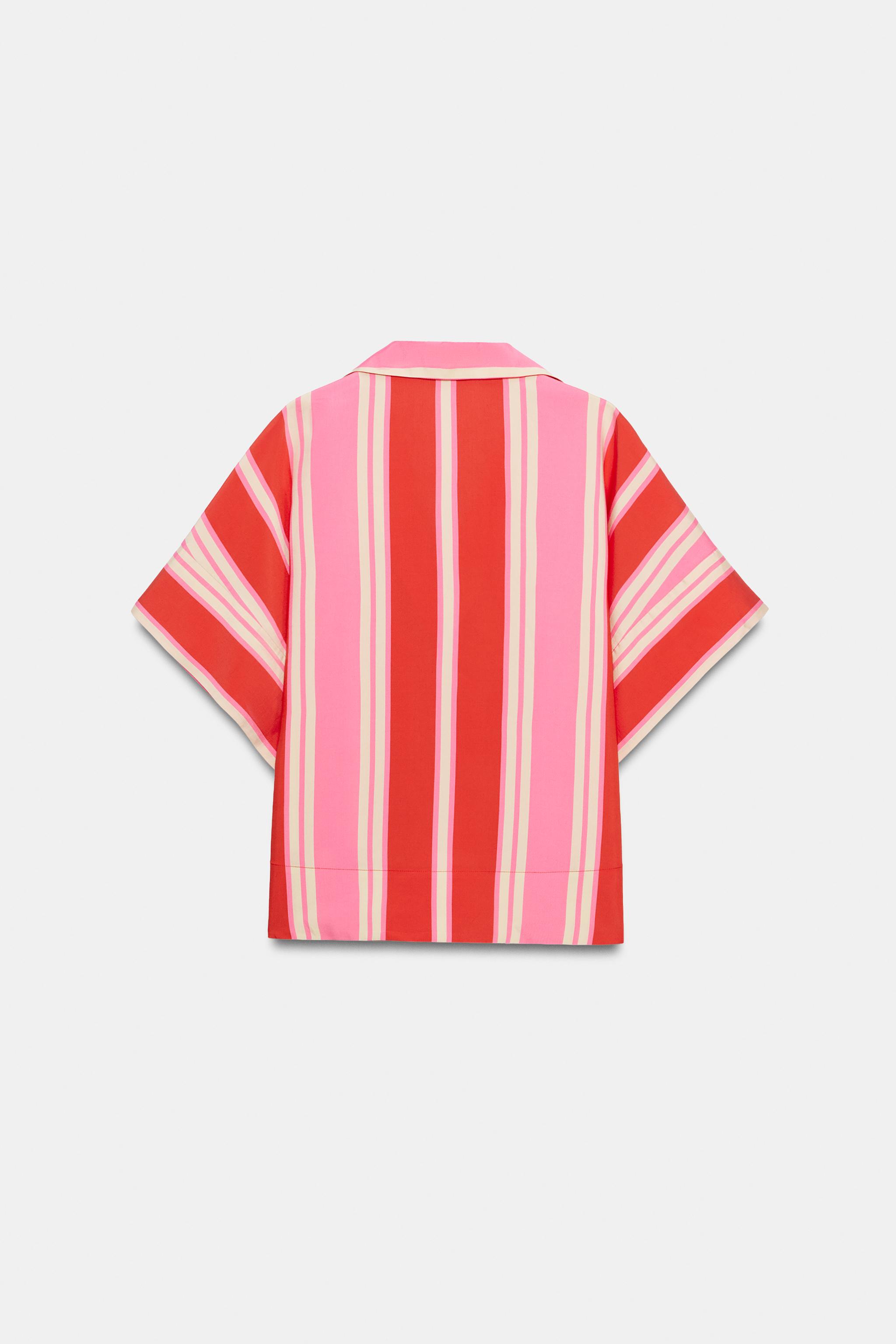 Zara Çizgili Polo Gömlek görsel 8