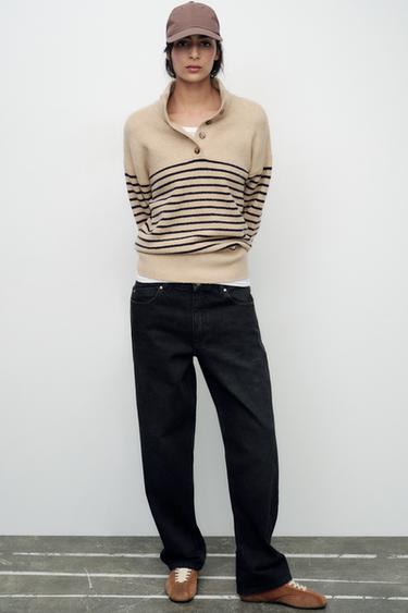 KNIT HIGH NECK SWEATER - striped by Zara - Image 0