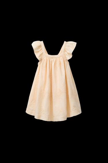 KLEID MIT BLUMENSTICKEREI - Butterfarben von Zara - Bild 0