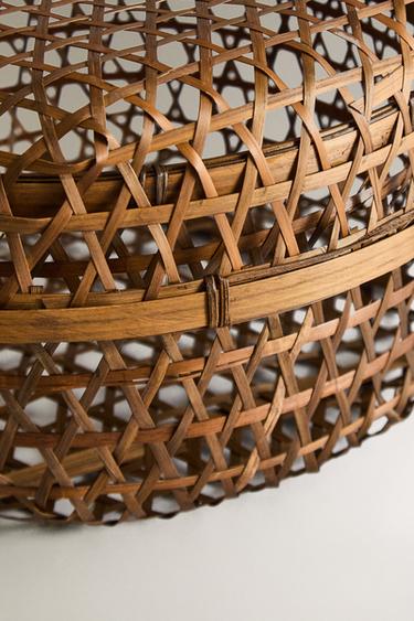 BAMBOO BASKET WITH LID - Light beige by Zara - Image 3