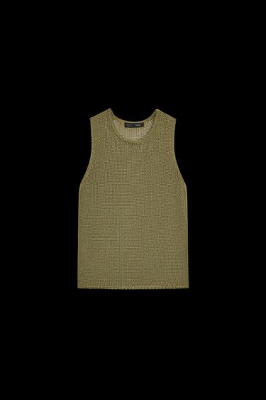 TOP PUNTO 100% ALGODÓN - Khaki de Zara