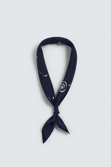 BANDANA À IMPRIMÉ CACHEMIRE - Bleu marine de Zara - Image 3