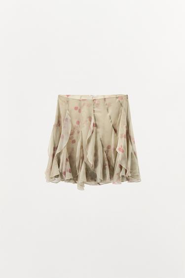JUPE IMPRIMÉE À VOLANTS - Imprimée de Zara - Image 3