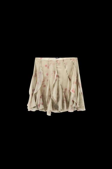 Zara PRINTED RUFFLE SKIRT - Printed - Image 0