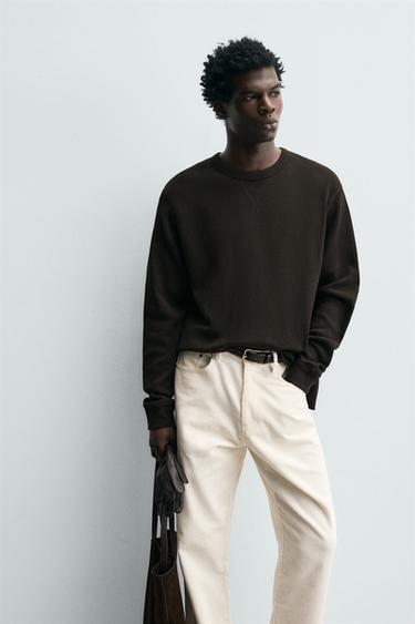 T-SHIRT STRUCTURE WAFFLE - Marron de Zara - Image 4