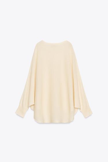 PLAIN KNIT SWEATER - Ecru by Zara - Image 4