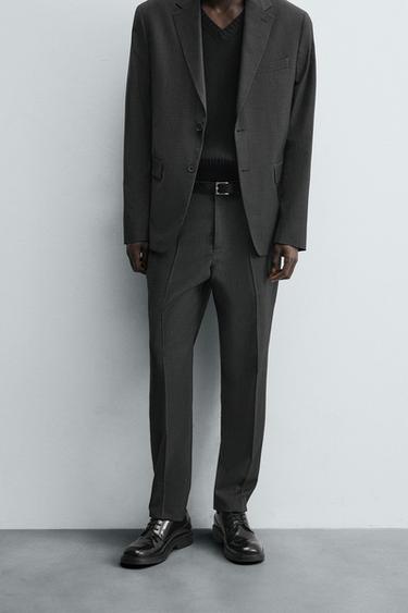 Zara CHECK SUIT PANTS - Brown-Blue