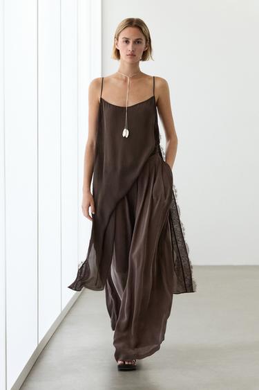 Zara Total look flowing skort - Chocolate - Image 0