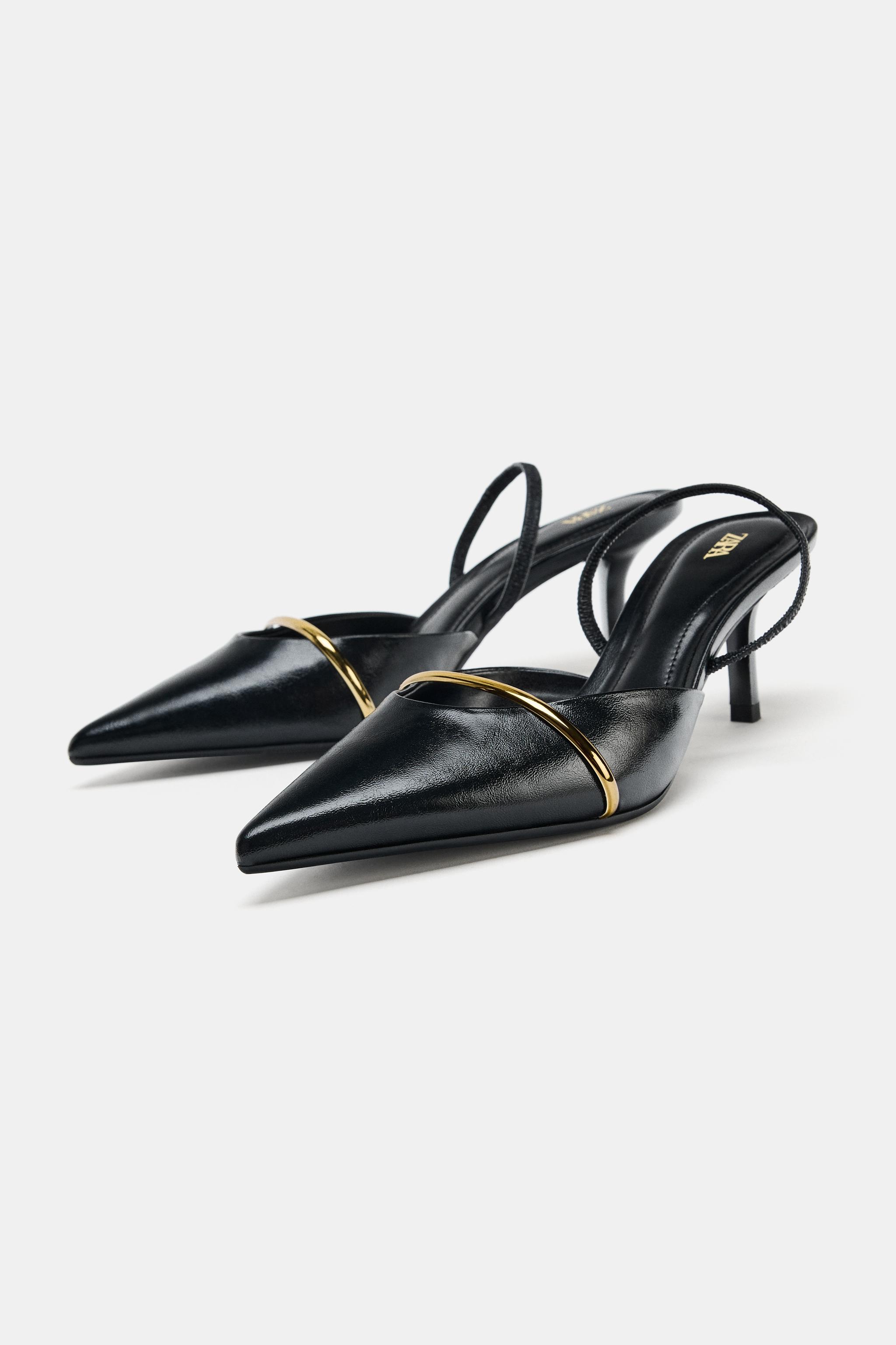 HIGH-HEEL SHOES WITH METAL DETAIL - Black | ZARA India