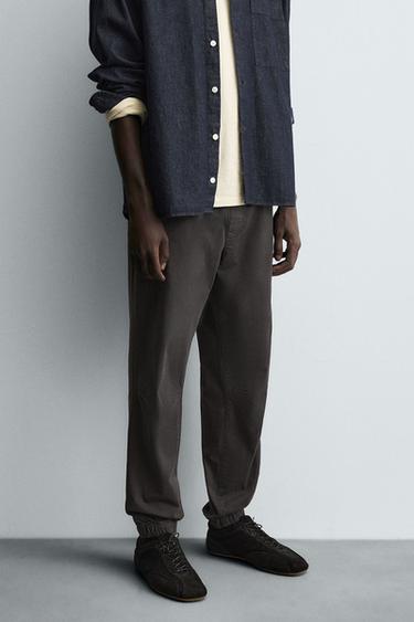 بنطلون بخصر JOGGER SLIM FIT - رمادي داكن الخاص بـ Zara