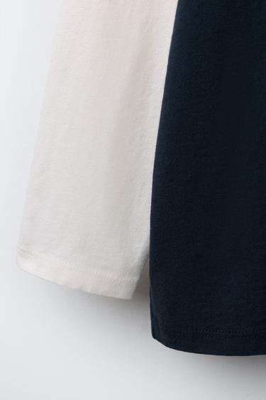 T-SHIRT À MANCHES RAGLAN BENSIMON ® X ZARA  - Bleu marine de Zara - Image 3