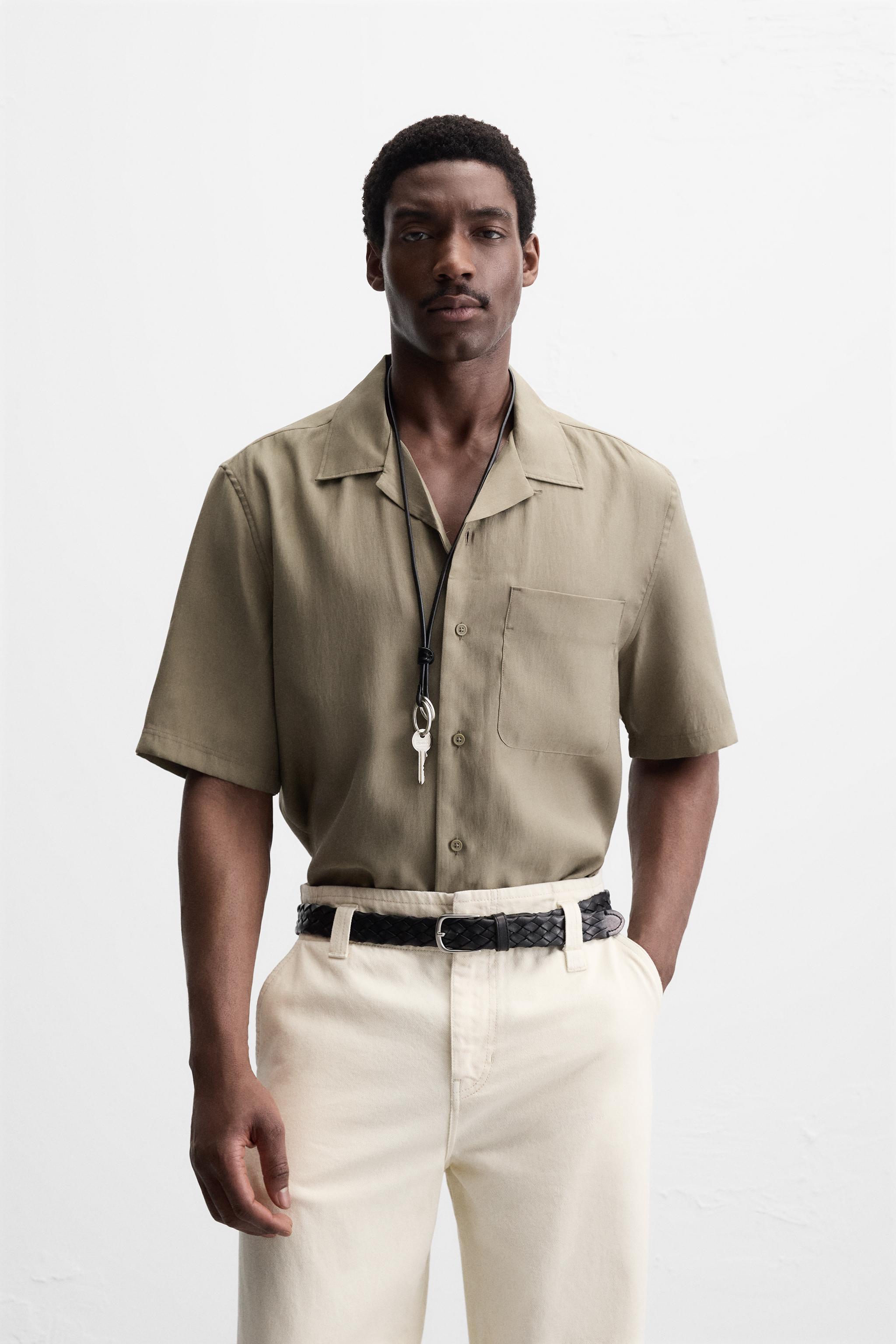 フルイドリラックスフィットシャツ - ブラック | ZARA Japan / 日本