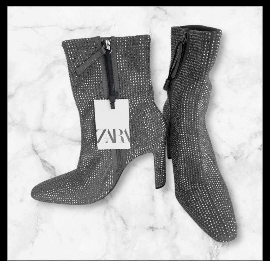 RHINESTONE HEELED ANKLE BOOTS - Image 2