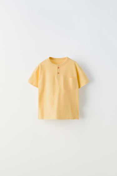 HENLEY T-SHIRT - Mustard by Zara